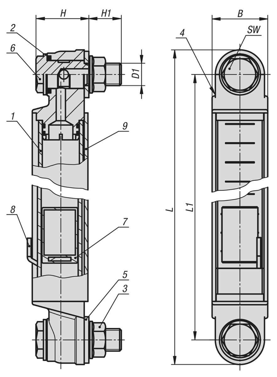 Oil level gauges with electronic oil level monitoring, long version