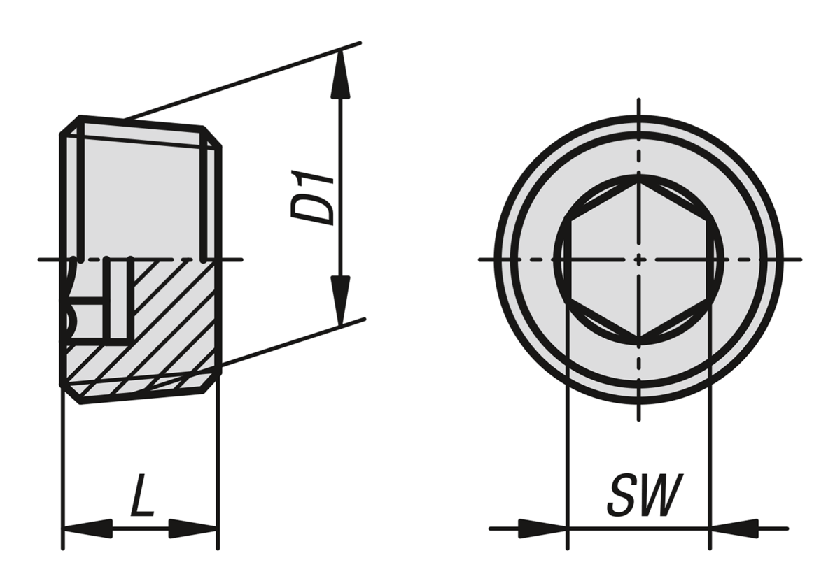 Screw plugs with hexagon socket DIN 906, tapered thread