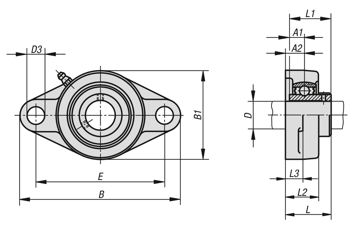 Unità di supporto - supporto a flangia UCFL a 2 fori