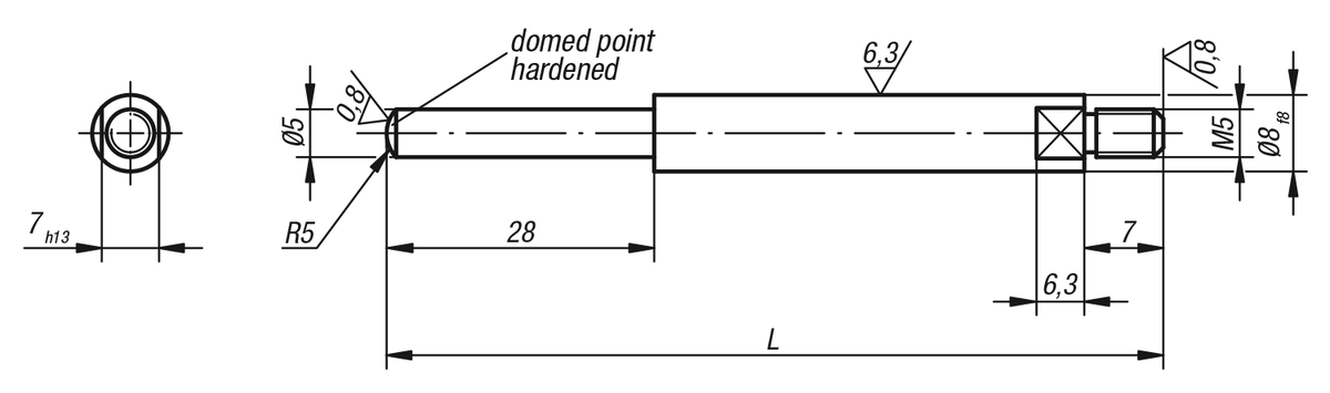 Probe with reduced domed point