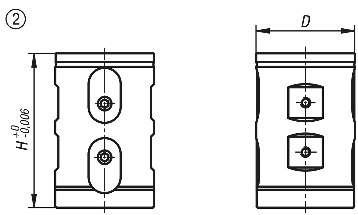 Module de base double 5 axes UNILOCK à pas de 80 mm, sans pied