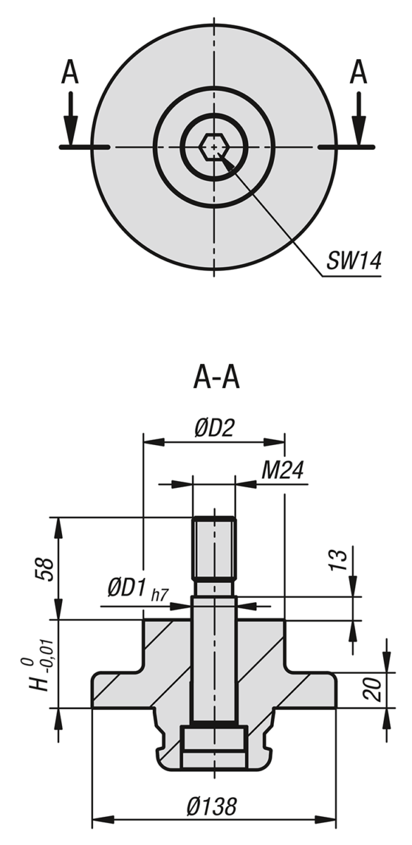 Adaptateur réducteur 5 axes UNILOCK à pas de 138 mm