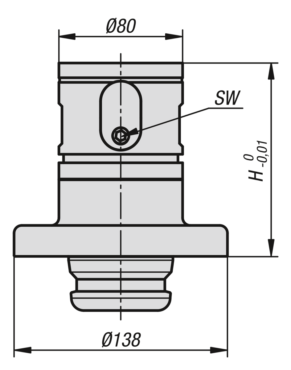Adaptateur réducteur 5 axes UNI lock à pas de 138 mm