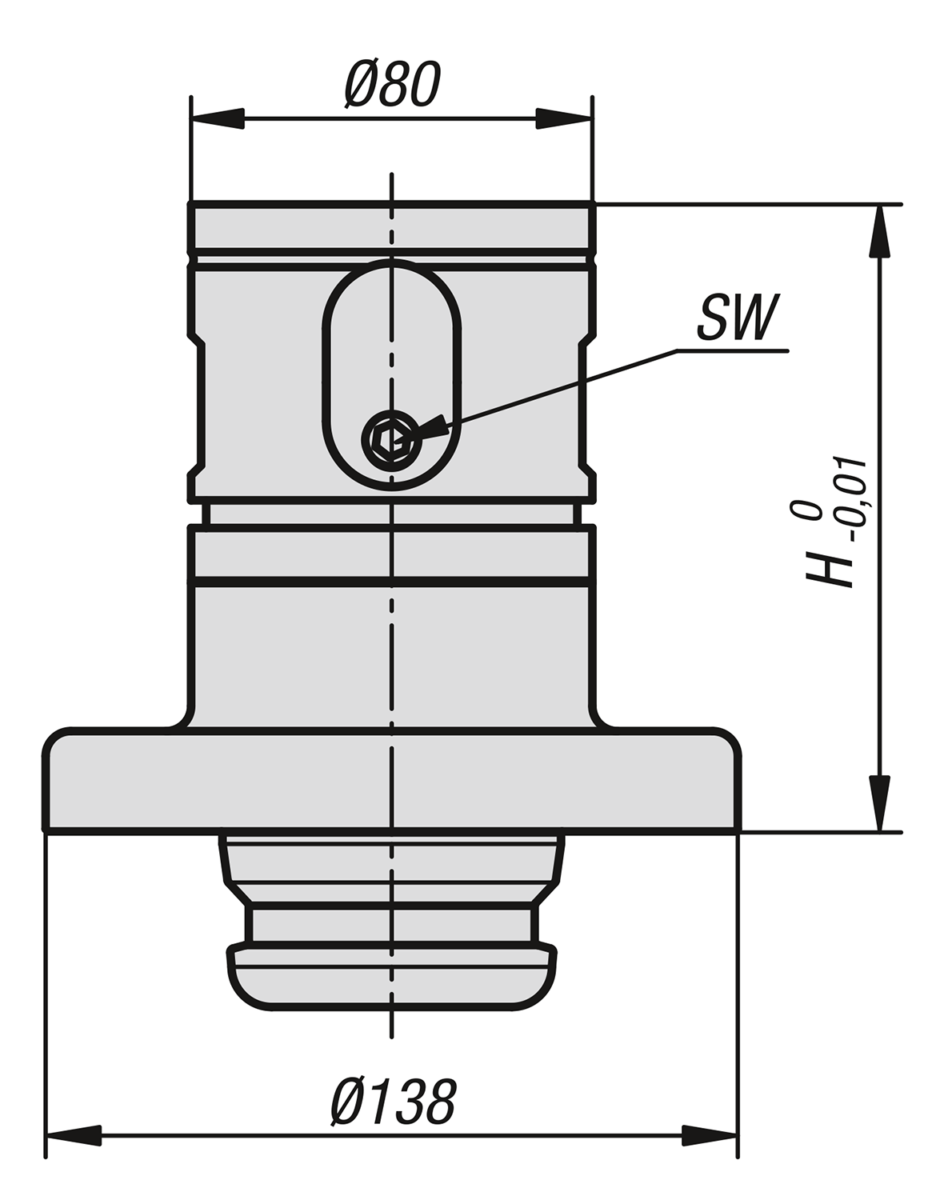 Adaptadores reductores de 5 ejes UNILOCK tamaño de sistema 138 mm