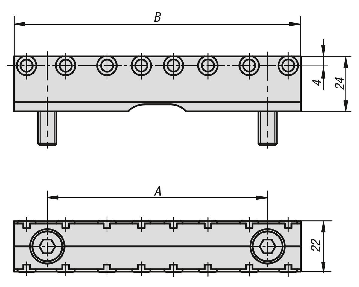 Mâchoire de serrage avec pointes pour mors intermédiaire étau de bridage 5 axes compact
