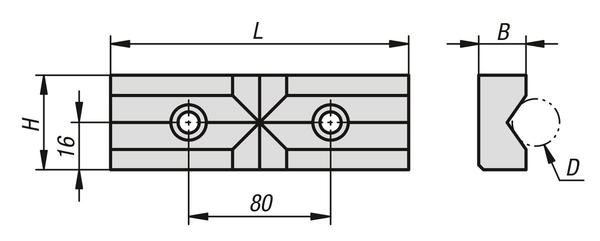 Mâchoire prismatique pour étau de bridage CNC