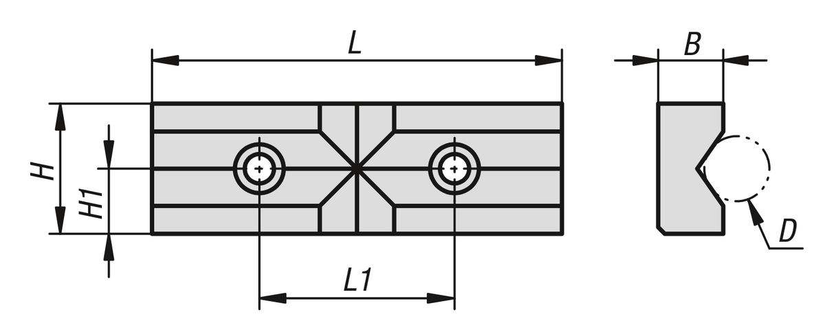 Mâchoire prismatique pour étau auto-centrant 65-80-125 mm