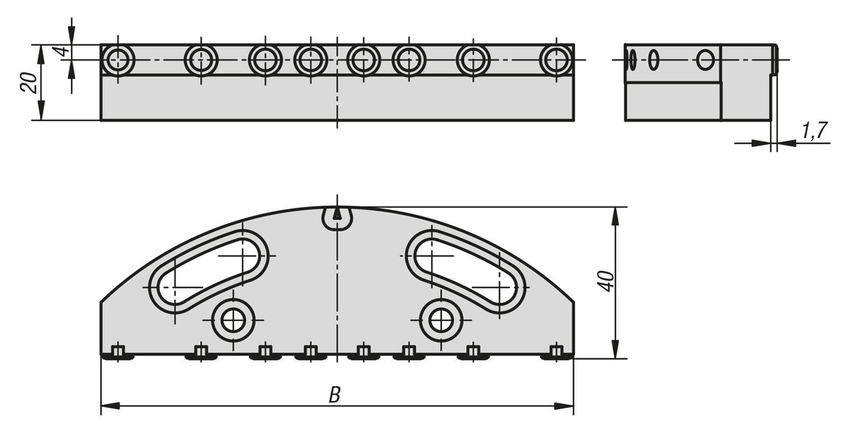 Mâchoire de serrage avec pointes pour mors oscillant Étau de bridage 5 axes compact