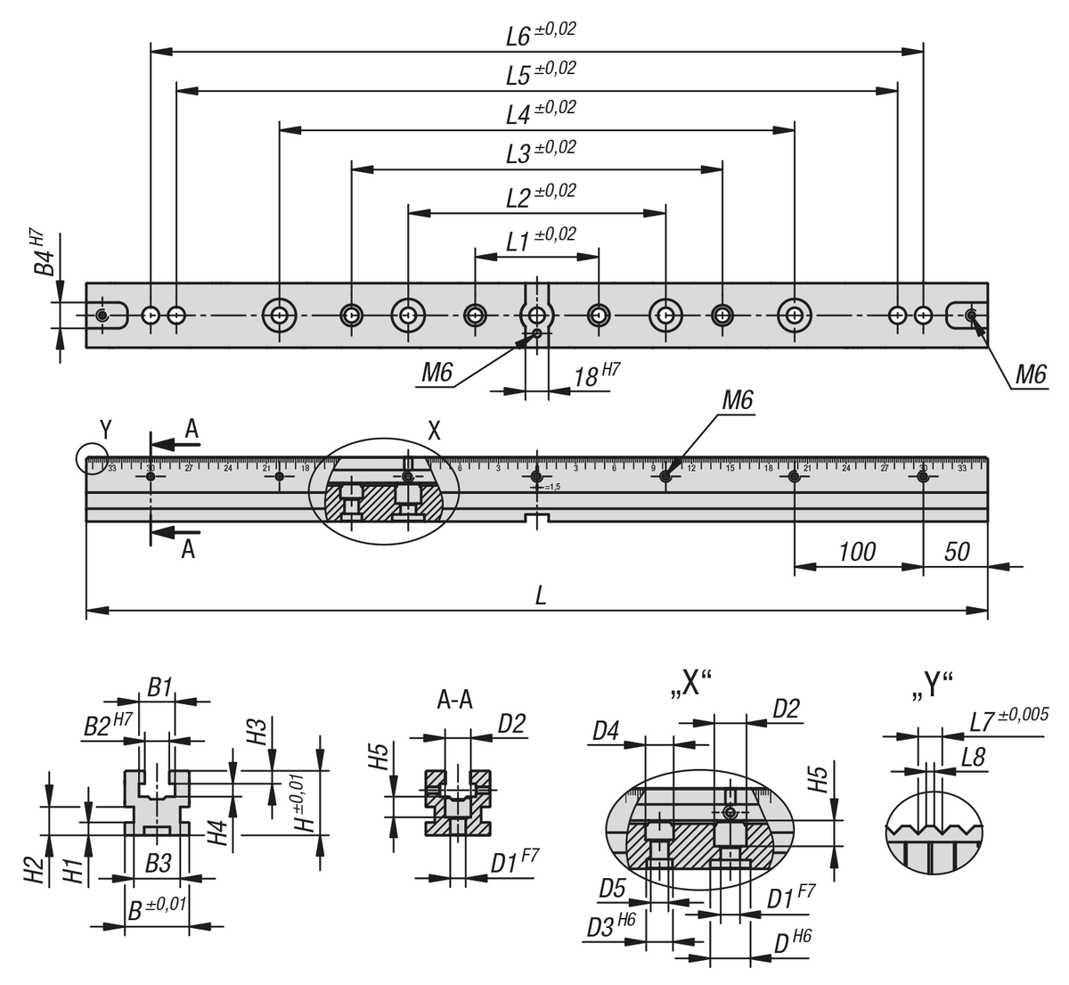 Glissières de serrage pour système de bridage multiple