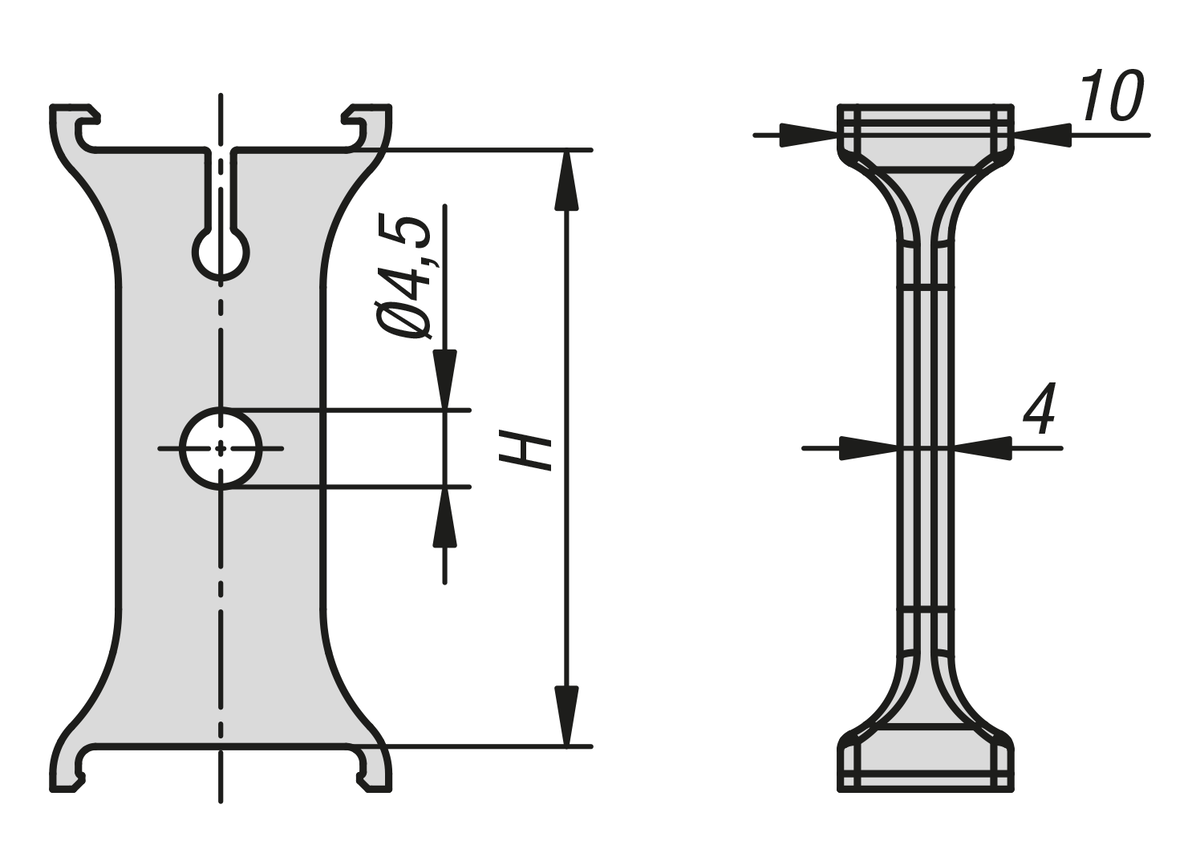 Séparateur en plastique pour chaînes porte-câbles, hauteur intérieure 35 mm