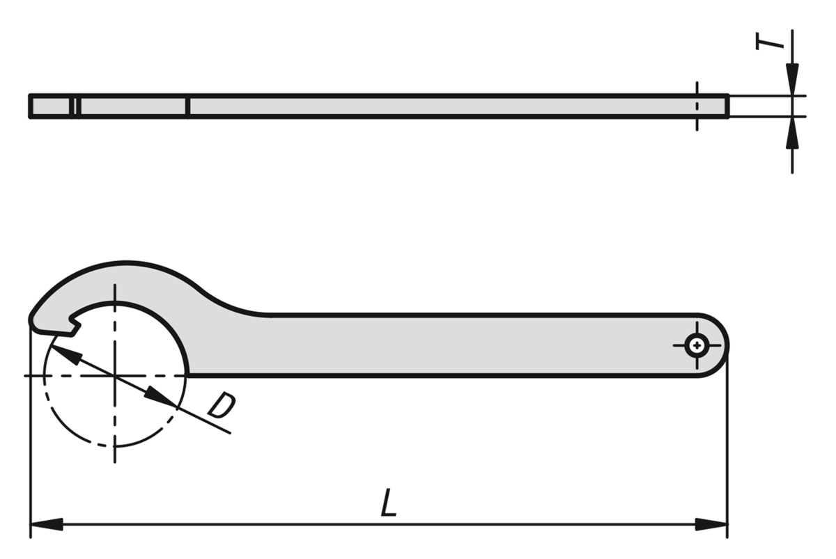 Hook wrench with lug DIN 1810A enhanced