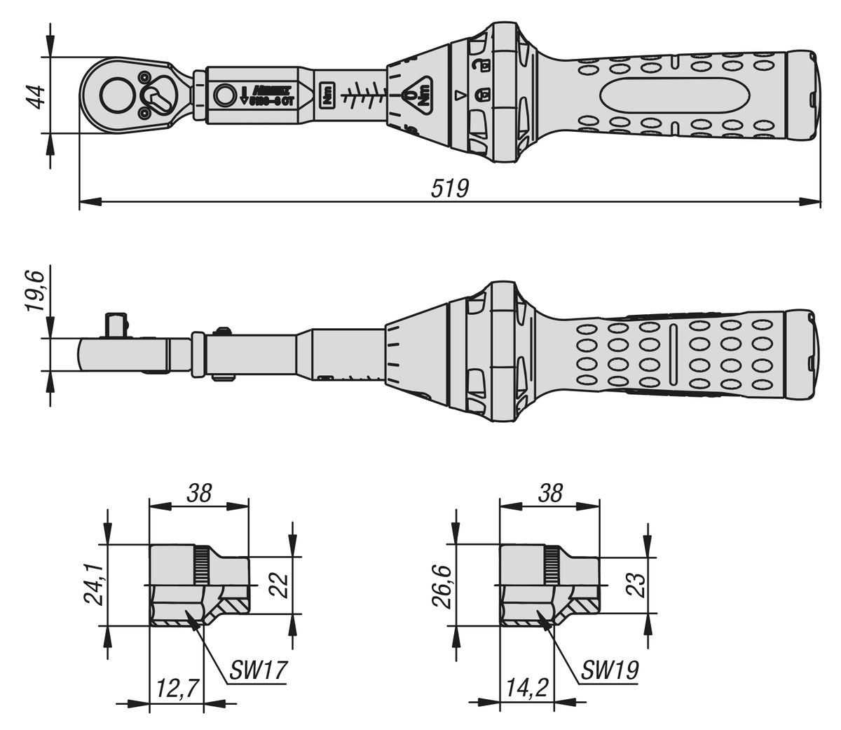 Clé dynamométrique pour étau de bridage 5 axes