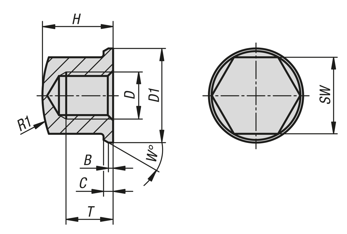 Écrou borgne compact Hygienic DESIGN